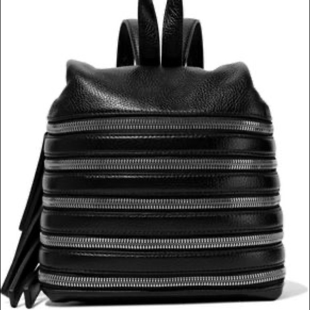 - Kara Small Zip-detailed Textured-leather Backpack